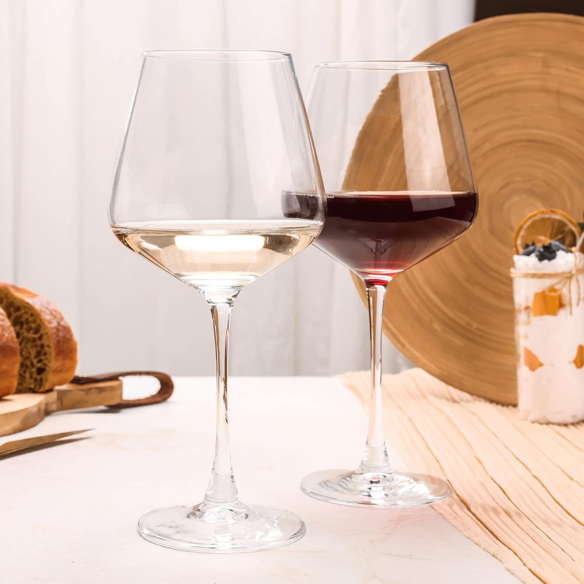 6Pcs 20 Ounce Wine Glasses Long Stemmed Premium Wine Glasses Crystal Clear  Gifts | eBay