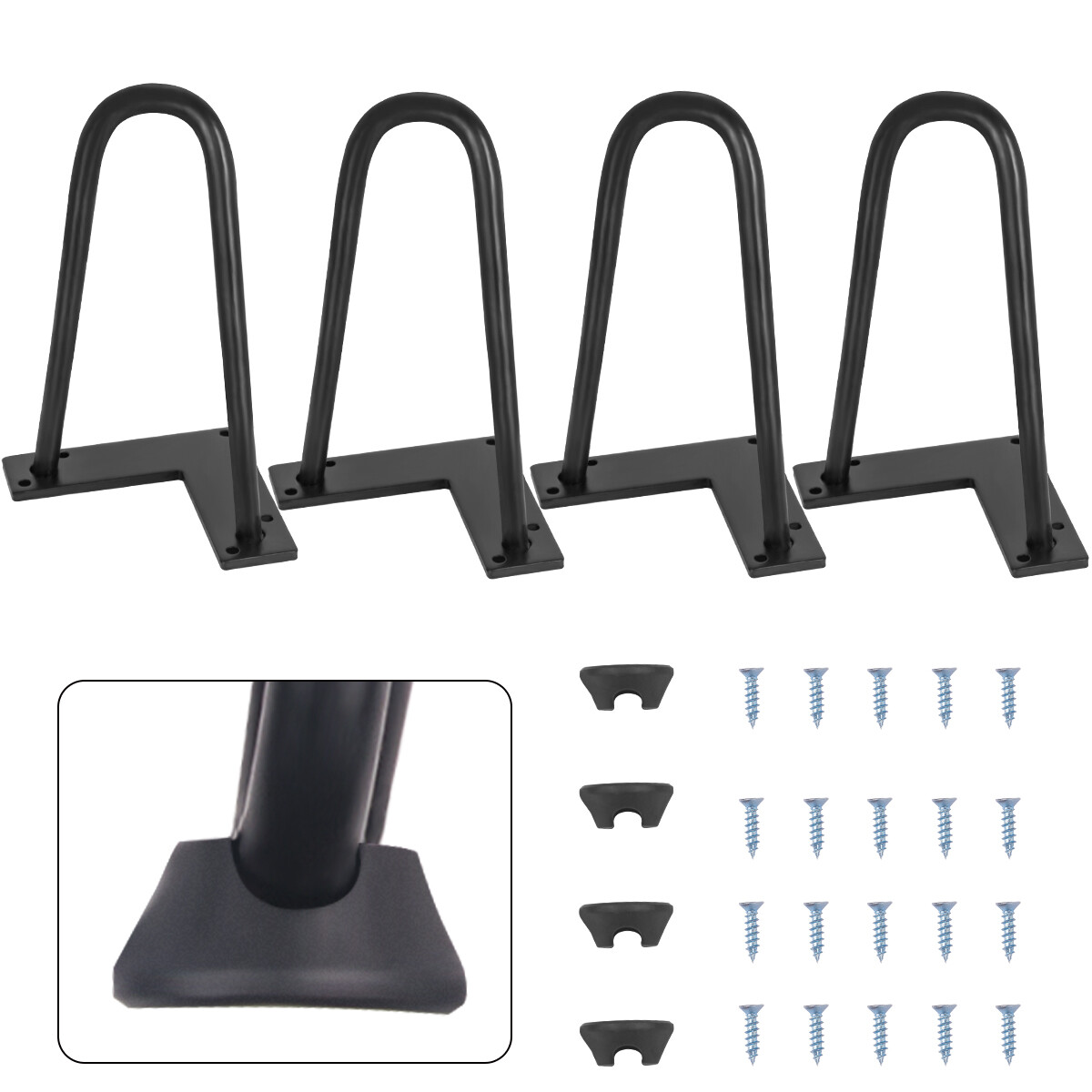 Table Legs Wooden VEVOR Hairpin Table Legs Black Set Of 4 Desk Legs ...