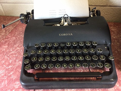 Vintage Working Corona Standard Typewriter W/Floating Shift & Case 5” Tall - Picture 2 of 13