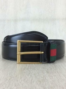 gucci leather belt with web