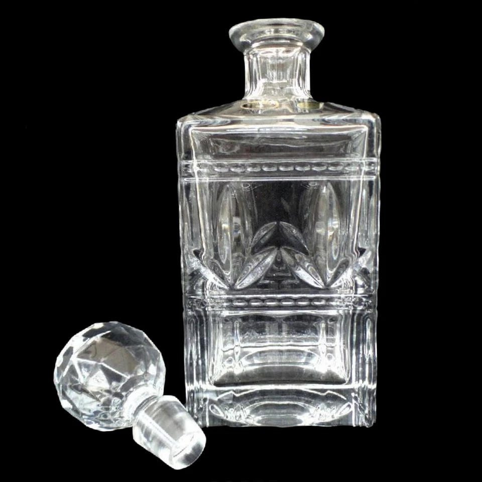 LEAD CRYSTAL GLASS LIQUOR DECANTER with GLASS STOPPER / BOHEMIA - Image 3 of 4