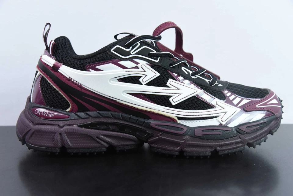 Off Arrow White Be Right Back Unisex Sneakers Burgundy - Image 4 of 4