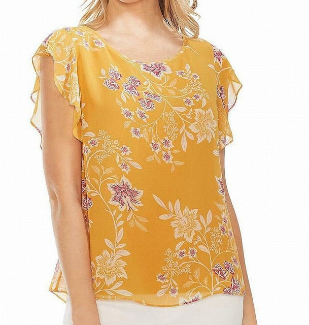 vince camuto yellow blouse