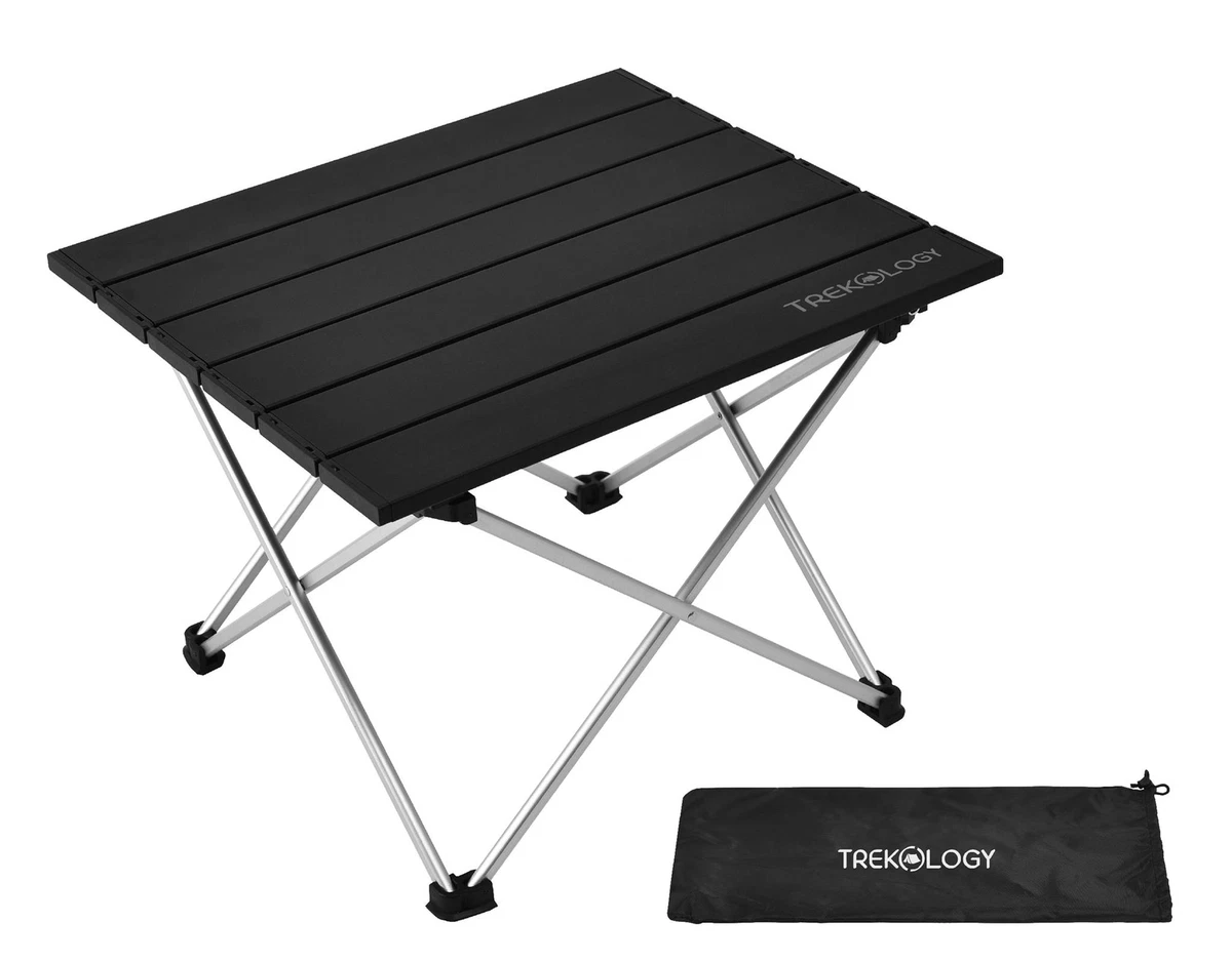 Small Black TALU :Camping Table with Enforced Robust Hinged Connection