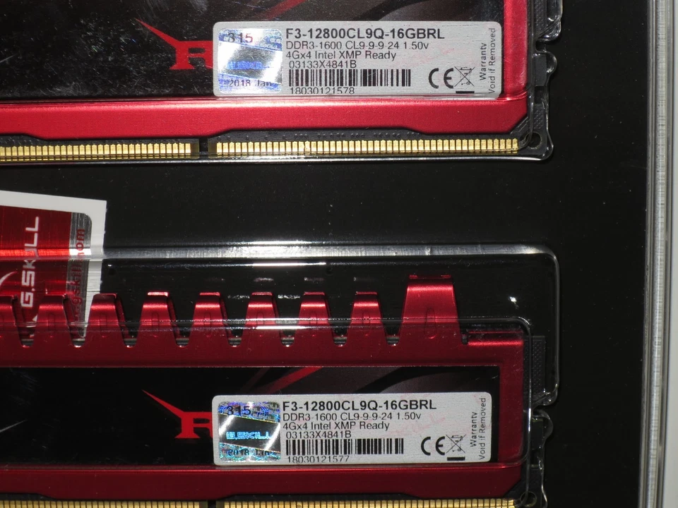 NEW 16GB (4x4GB) G.SKILL DDR3 1600 (PC3 12800) Memory Model F3-12800CL9Q-16GBRL - Image 2 of 4