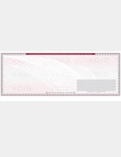 100 Blank Check paper "High Security" - Check in Middle - Grey/Red Art Deco