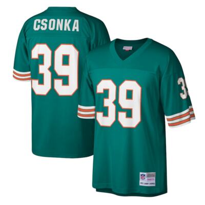 Miami Dolphins Larry Csonka #39 Mitchell & Ness Aqua 1972 NFL