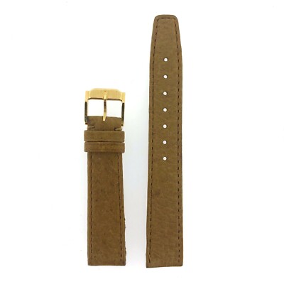 MOVADO Genuine Watch Band Brown Slim Tan Strap with Gold-tone Buckle 16mm 18mm 