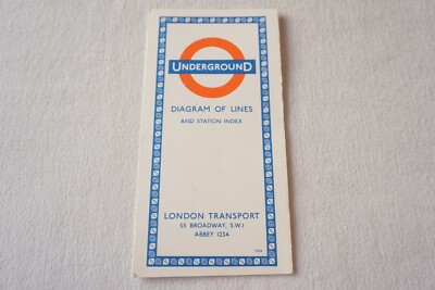 1964 London Transport Underground Tube Map Diagram of Lines Ref 364 sehr guter Zustand