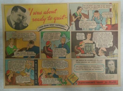 Fleischmann's Yeast Ad: I Was About Ready To Quit ! from 1934 Size: 11 x 15 in