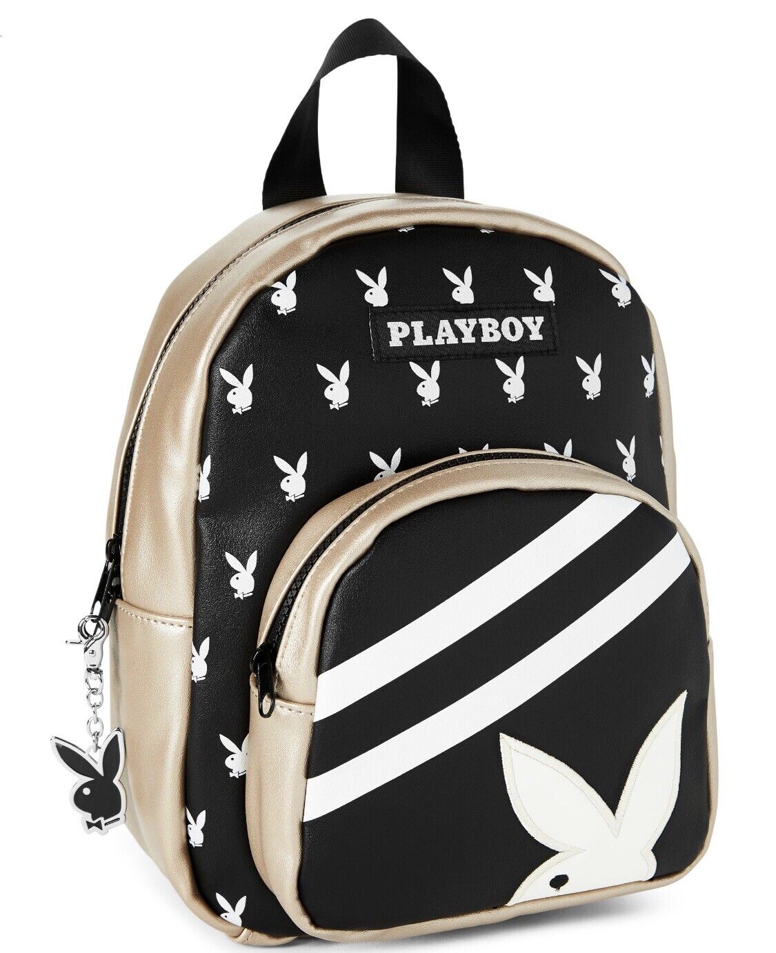 Official PLAYBOY Black Silver White Bunny Mini Backpack Brand New NWT
