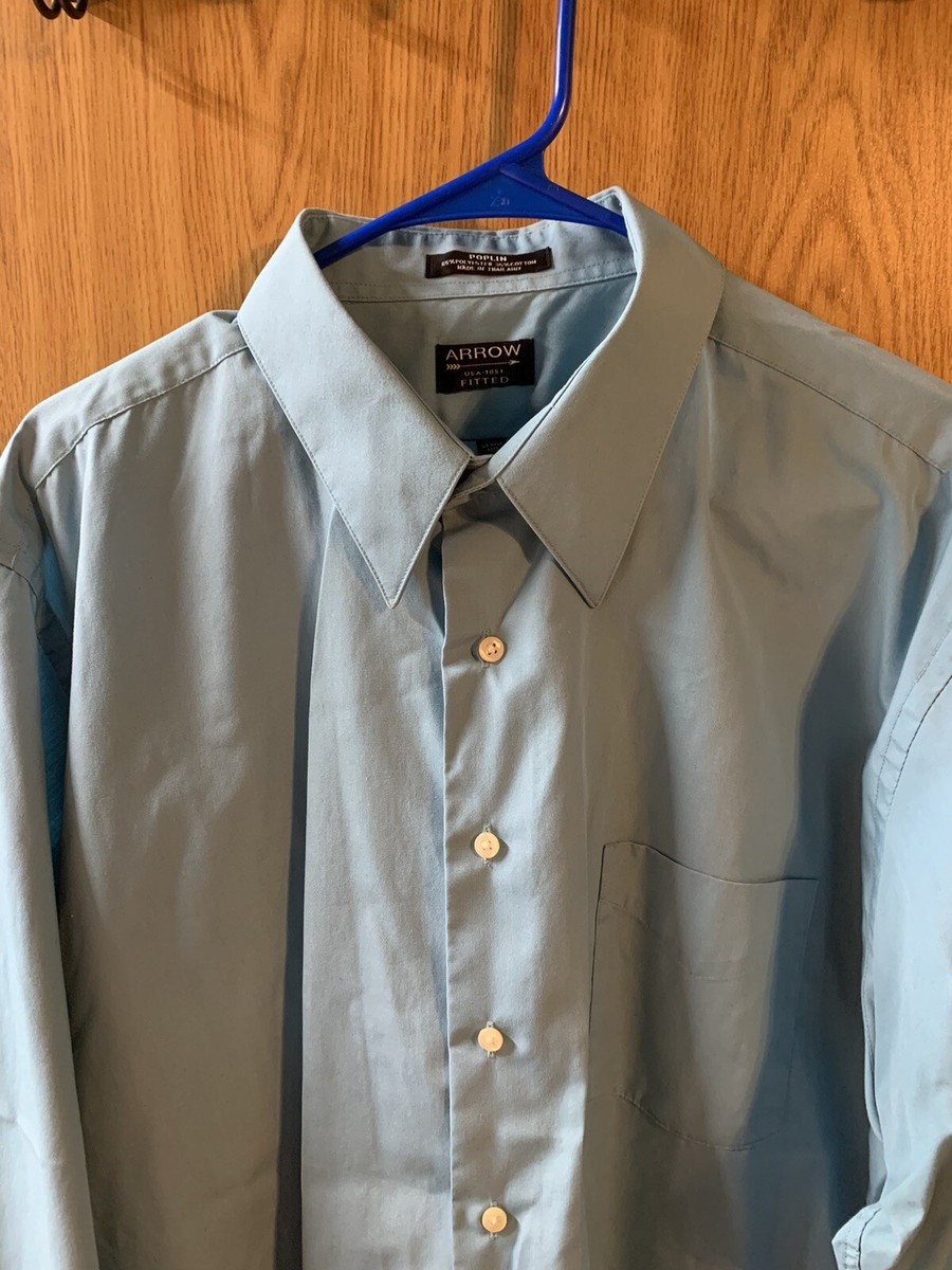 Arrow Men's Longsleeve Button Up Dress Shirt XL Light Blue Size 17 Arrow Men's Longsleeve Button Up Dress Shirt XL Light Blue Size 17