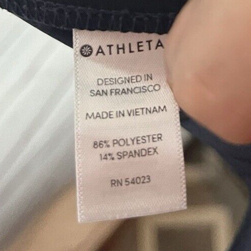 Athleta Damengröße 6 blau mit schwarzen Streifen Gramercy Trainingshose Hose weites Bein - Bild 8 von 9