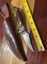 Vintage MOKI Seki Japan Made Lakota ( Hoffman ) Fin Wing Knife Orig Sheath 