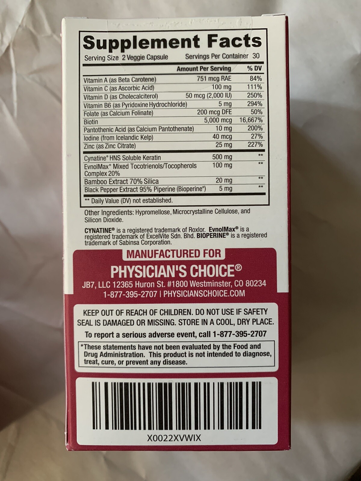 Physicians Choice Total Hair; Biotin Keratin; Get Results; 120 Doses eBay