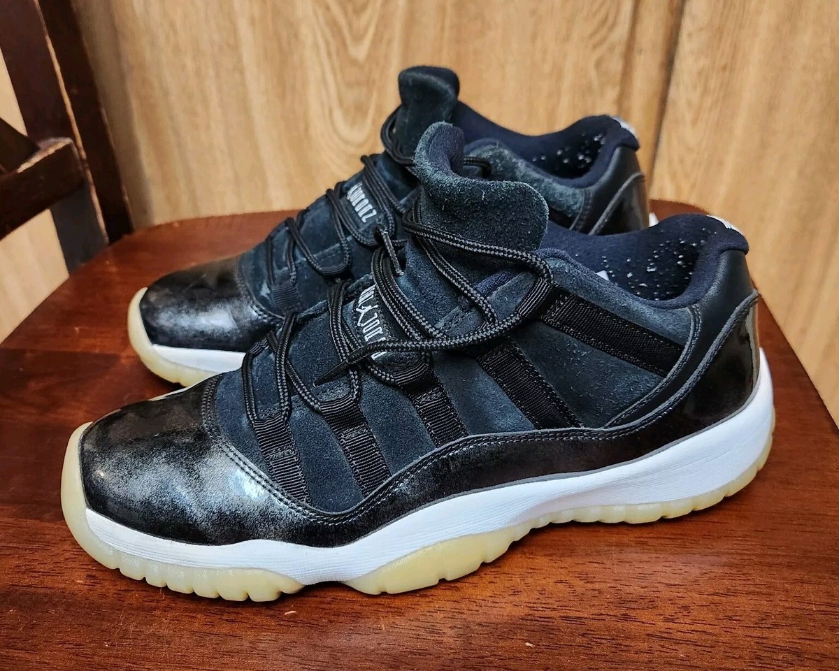 Nike Air Jordan Retro XI 11 Low Barons Black White 528896-010 GS