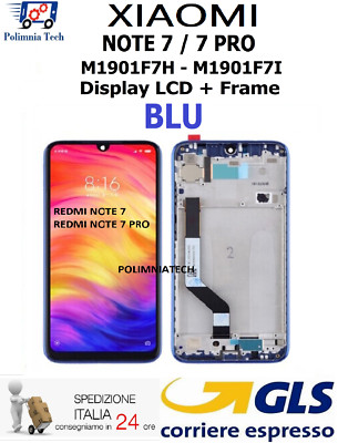 DISPLAY XIAOMI REDMI NOTE 7 / 7 PRO LCD + FRAME TOUCH BLAU M1901F7H M1901F7I GLS
