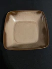 Vintage FRANKOMA POTTERY ~ 5NS ~ Brown Square Bowl Serving Dish ~ 8 5/8" Square