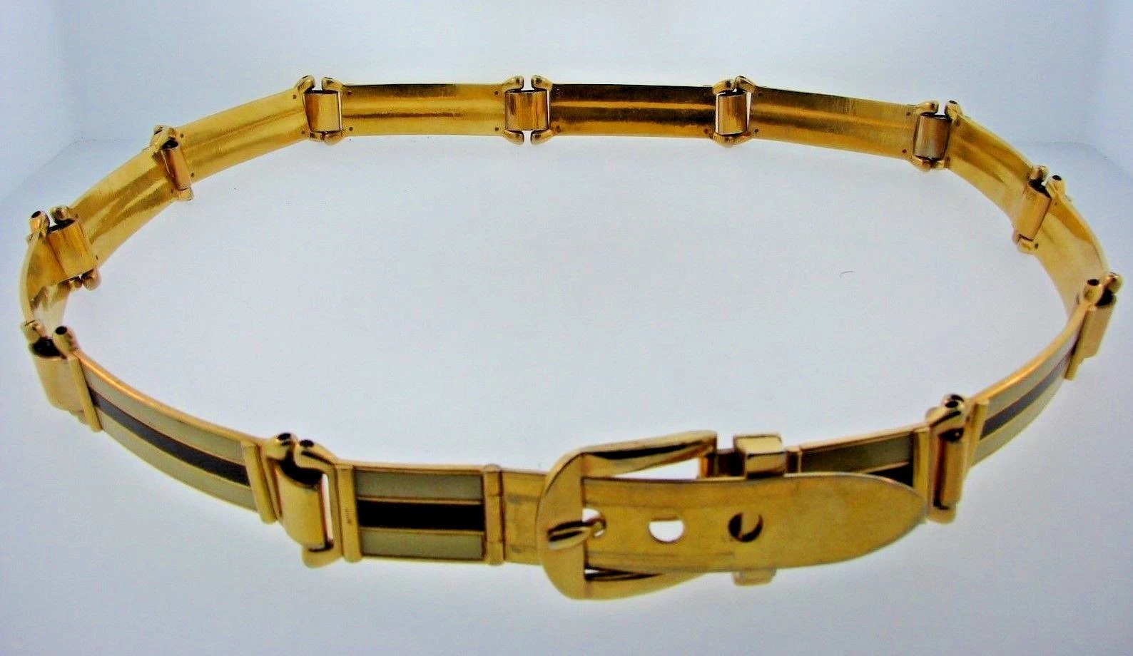 Ceinture plaquée or et émail GROOVY Gucci vers 1970