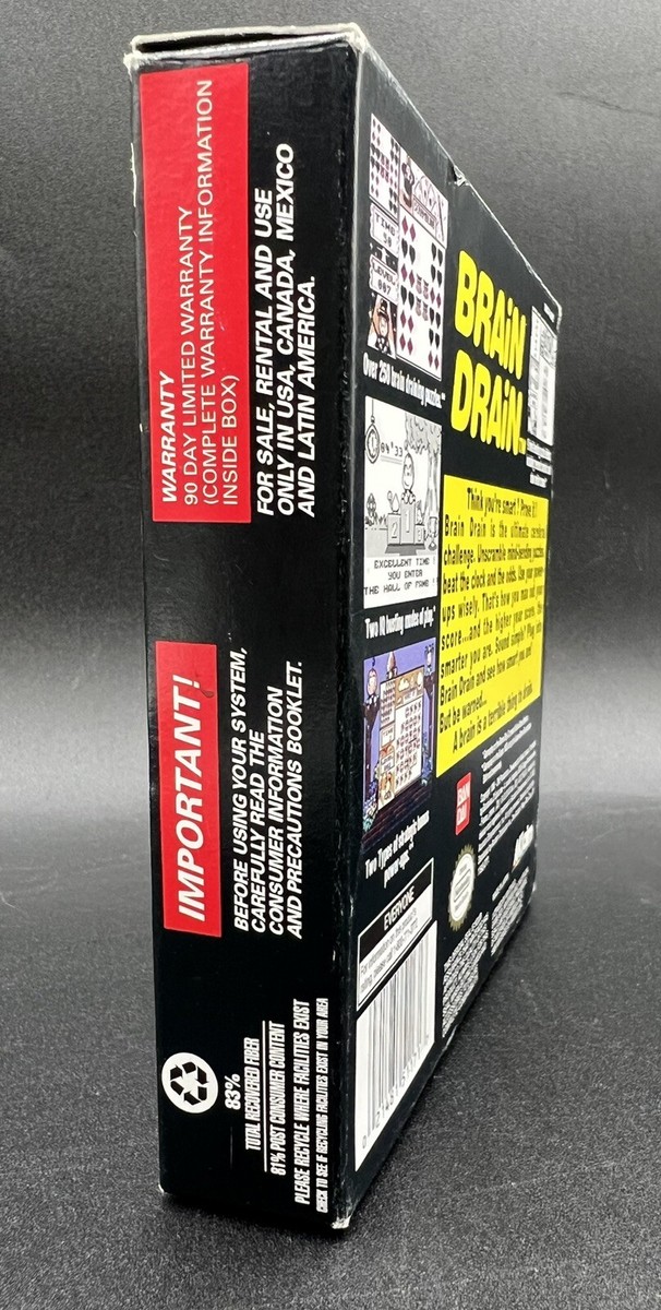Brain Drain Nintendo Game Boy CIB Complete W/ Posted 100 Brain Drain Nintendo Game Boy CIB Complete W/ Posted 100