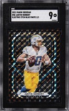 2021 PANINI OBSIDIAN #50 JUSTIN HERBERT ELECTRIC ETCH BLUE FINITE 1/1 TRUE ONE