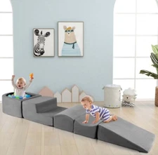 Climb and Crawl Activity Play set,Soft Foam Climbing Blocks Non-slip