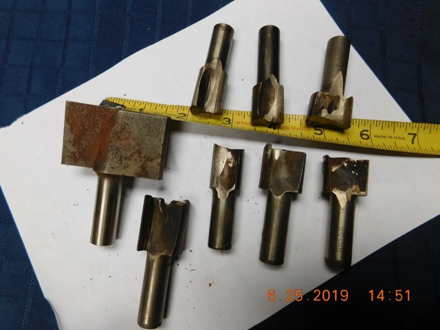 7 pc 1/2" Shank Straight Router Bits for sale online