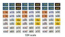 1/24 scale model assorted TV movie motorcycle license plates tags 1:24