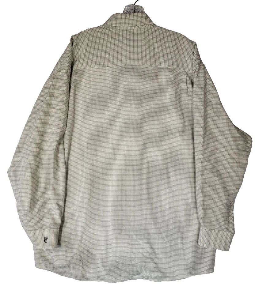 Ashworth SIZE XL Long Sleeve Button Up Dress Shirt IVORY Checked EUC - Image 4 of 4