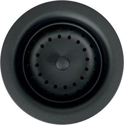 SinkSense 3.5'' Basket Strainer Drain with Post Style Basket, Matte Black
