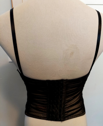 Be Wicked! Black Bustier Corset Top Small Lace Whimsigoth Romantic Sexy - Picture 7 of 12