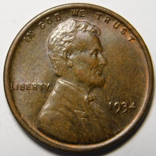 1934 P Lincoln Wheat Cent Penny AU-UNC "Actual Coin Pictured"