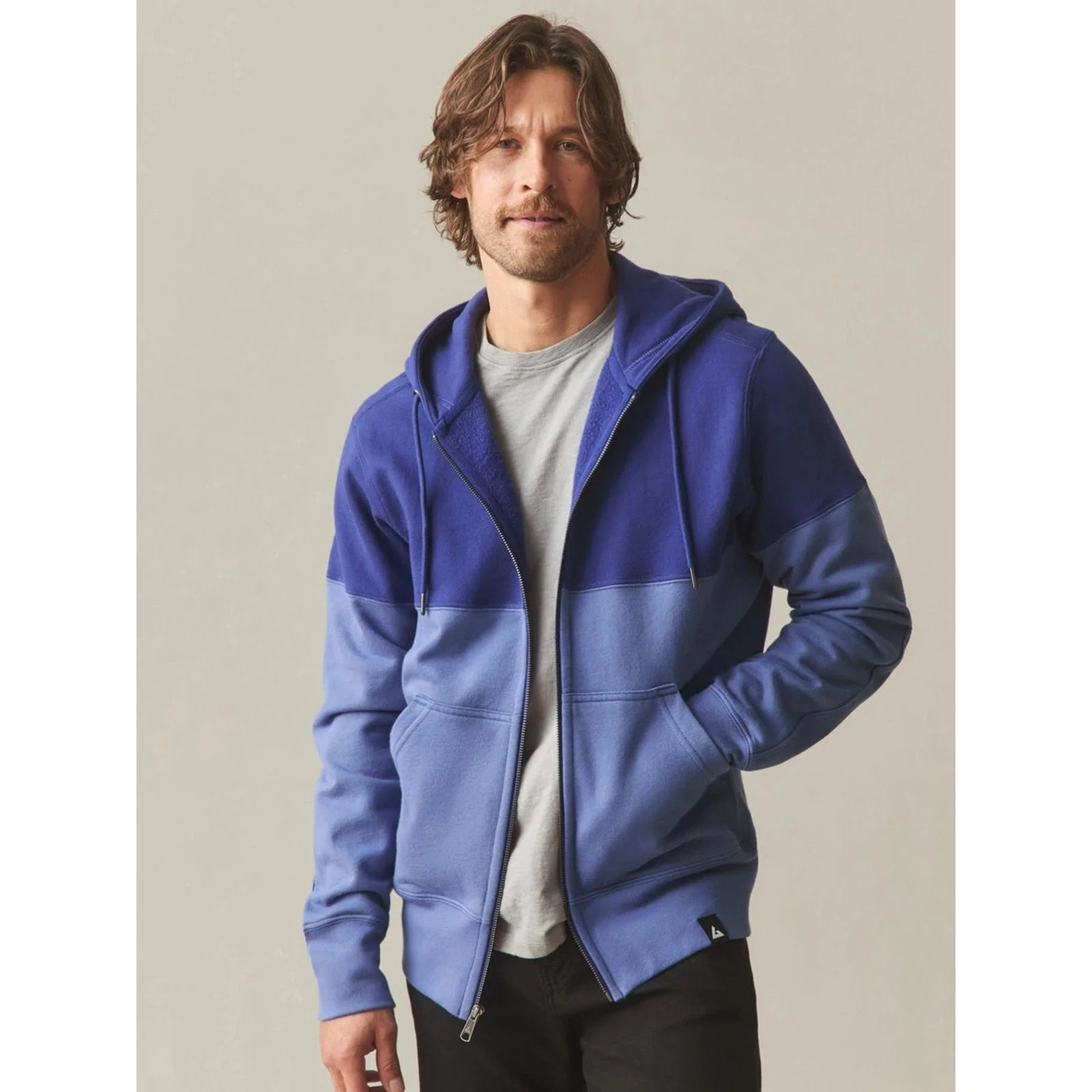 American Giant Mens Classic Full Zip Blue Colorblock Hoodie heavyweight cotton
Opens in a new window