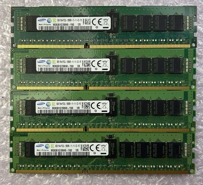 Samsung 32GB 4x8GB DDR3L PC3L-12800R ECC Reg RAM M393B1G70BH0-YK0