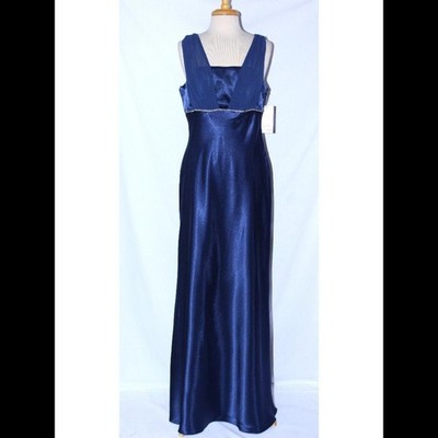 Poly USA 2686 Charmeuse Satin Goddess Gown-Size 2X- Navy Blue-NEW W/Tags