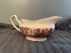 Vtg Churchill England Gravy Boat Pink Willow Rosa Victorian European