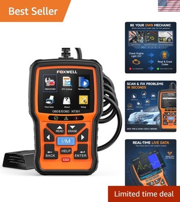 NT301 Scanner Live Data Professional Mechanic OBDII Diagnostic Code Reader To...