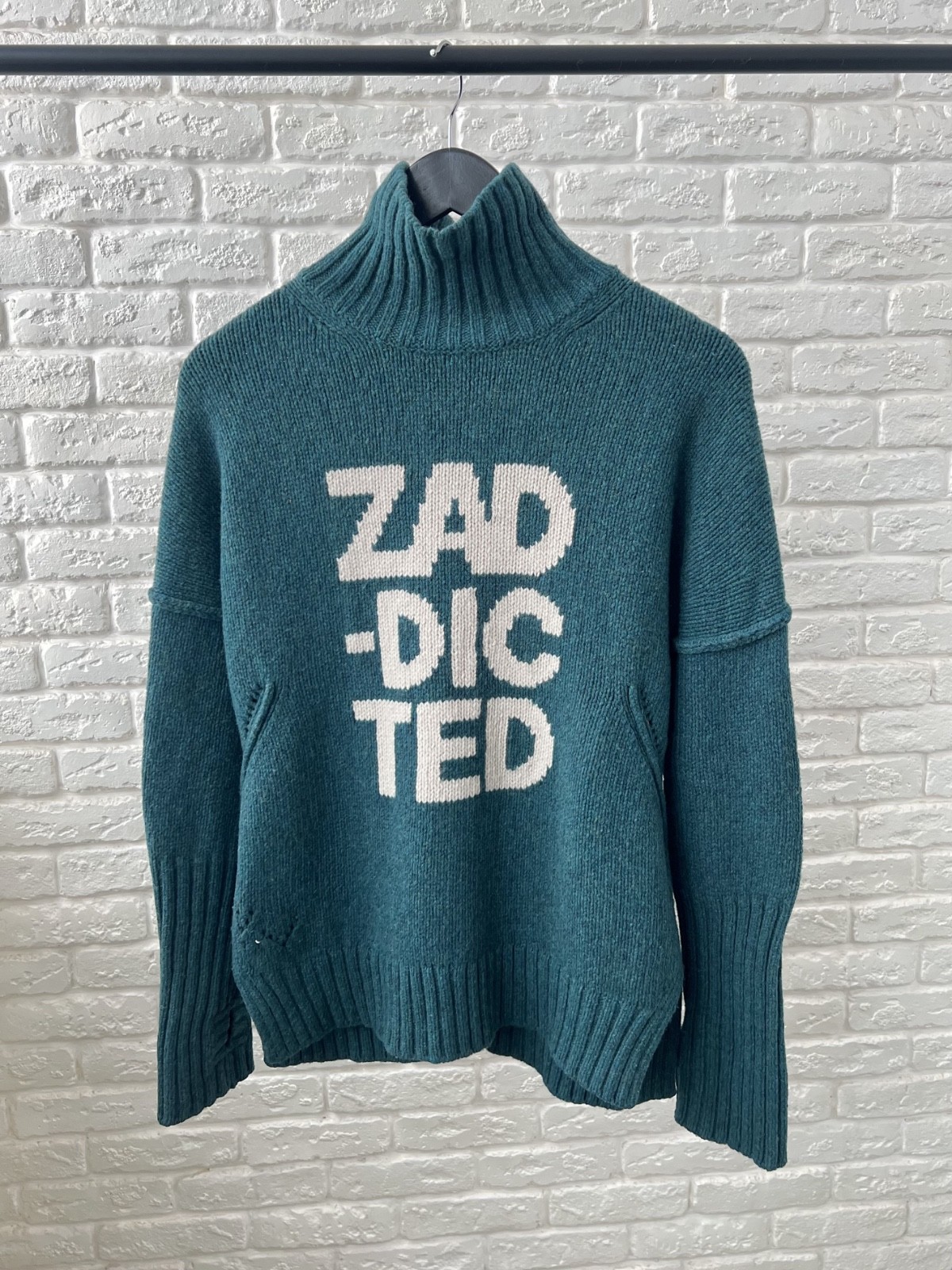 Zadig & Voltaire Alma WE Big Logo Merino Wool Knit Sweater Women's Size M