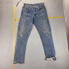 Vintage Levis 501 Jeans Mens Blue Selvedge LVC Made in USA Whiskers Fits 28x30