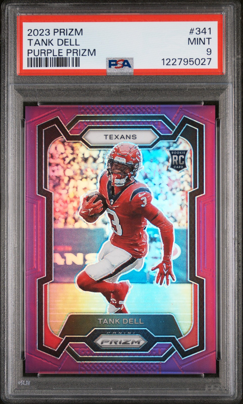 2023 Panini Prizm Prizms Purple Tank Dell #341 /125 PSA 9