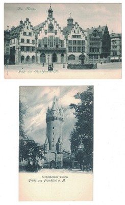 2 C:1900 DER ROMER & ESCHENHEIMER THURM GRUSS AUS FRANKFURT A.M. GERMANY PC