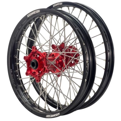 Gas-Gas EC 500F 2024-2026 Axiom Wheel Set 21/18 Black Rims Red Hubs Silver Nippl - image 1 of 3