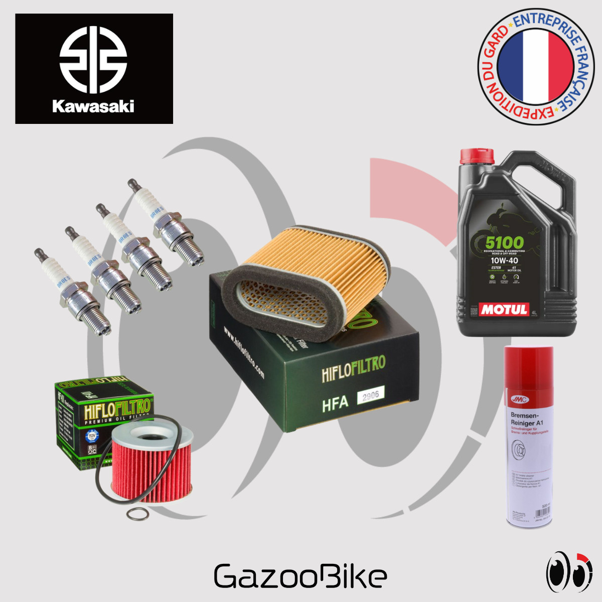Kit Vidange KAWASAKI GPZ 1100 B 1981-1982 avec Huile MOTUL 5100 10W40 4L