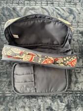 Vera Bradley Quilted Floral Print Cosmetic Makeup Bag Train Case Toiletry Bag