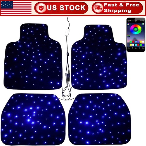 Fiber Optic Starlight Car Floor Mats Star light LED Rugs W/APP Remote Control