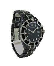 Bulova Accutron 28B87 Mirador Men's Round Black Ceramic Analog Date Watch