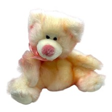 Russ Taffie Valentine Bear Pink Frosted Fur 8-9  inch Pink Nose Plush Stuffed