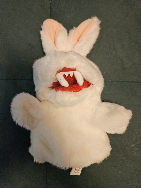 Monty Python Spamalot Killer Rabbit Hand Puppet Plush Used Eric Idle John Cleese