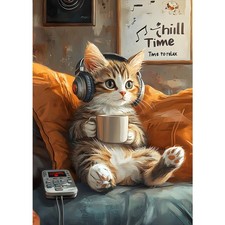 Relax Cat Diamond Painting Kits for Adults, 5D Cat Diamond Art Kits for