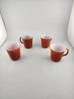 Pyrex Corning Ware Corelle Coffee Cup Mug Burnt Orange Rust Cinnamon Vtg Qty 4